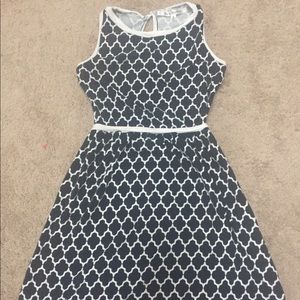 Black and white dress.